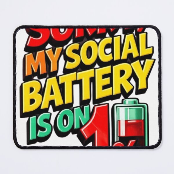 Item preview, Sorry My Social Battery Is On 1 Percent Introvert Comic Quote designed and sold by ArhaanFashions.