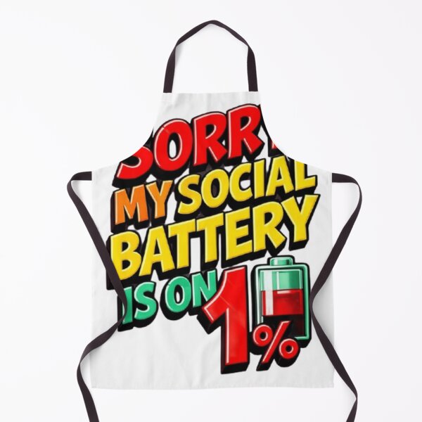 Item preview, Sorry My Social Battery Is On 1 Percent Introvert Comic Quote designed and sold by ArhaanFashions.