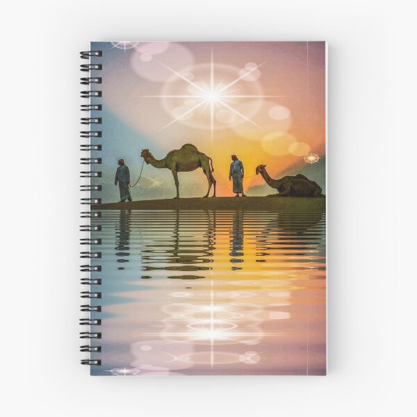 Item preview, camel group at an oasis at dawn watching sun rise designed and sold by mister-john.