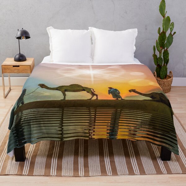 Item preview, camel group at an oasis at dawn watching sun rise designed and sold by mister-john.