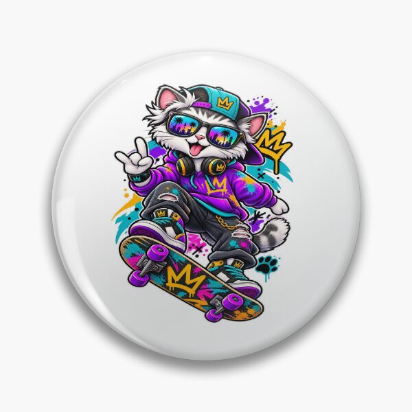 Item preview, Skateboard Cat Graffiti Streetwear Art designed and sold by JMDG Studio.