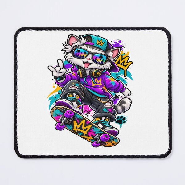 Item preview, Skateboard Cat Graffiti Streetwear Art designed and sold by JMDG Studio.