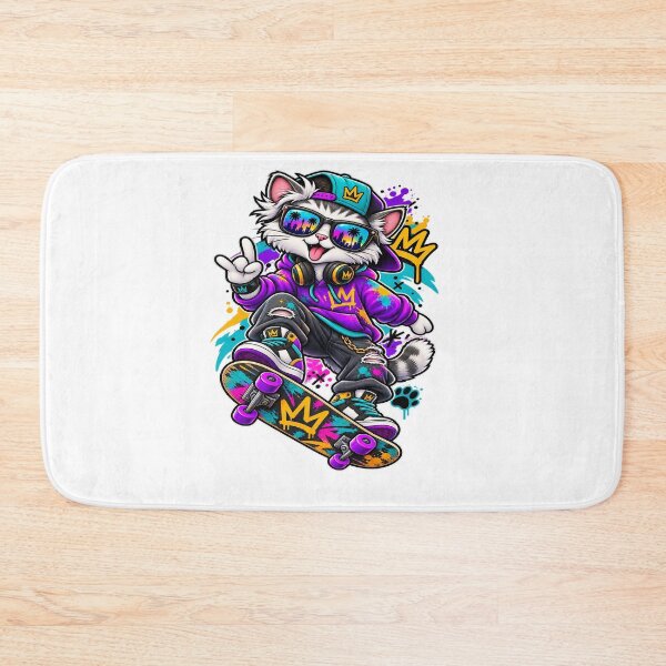 Item preview, Skateboard Cat Graffiti Streetwear Art designed and sold by JMDG Studio.