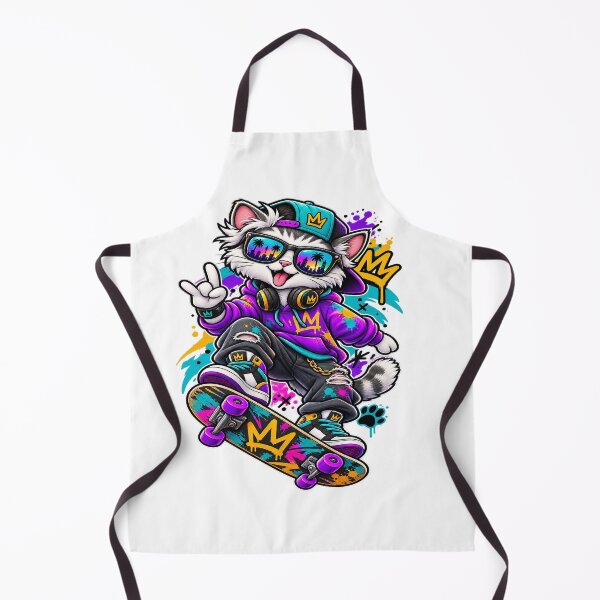 Item preview, Skateboard Cat Graffiti Streetwear Art designed and sold by JMDG Studio.