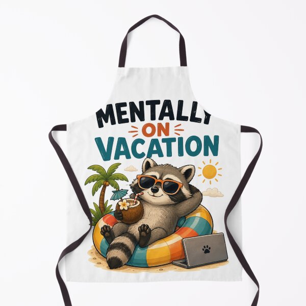 Item preview, Mentally On Vacation – Funny Cute Raccoon Cartoon Design designed and sold by Kiinaaa.