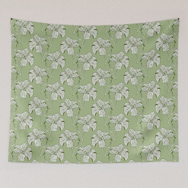 Item preview, ​Sage Green Botanical Line Art Pattern designed and sold by ​Jyoti Digital Artist.