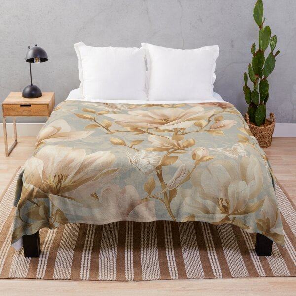 Item preview, Soft Magnolia Butterfly Botanical Pattern designed and sold by Magic Love Art Print.