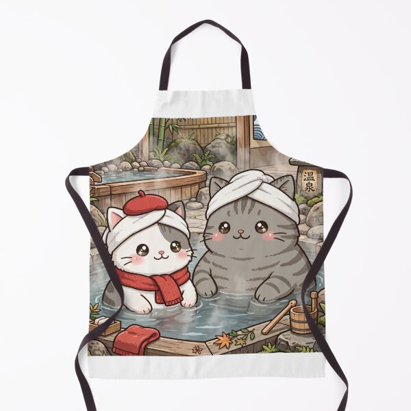 Item preview, Kawaii Cats Onsen Japan - Freda and Junior Hot Springs Relax designed and sold by MAISON SYLVIE.
