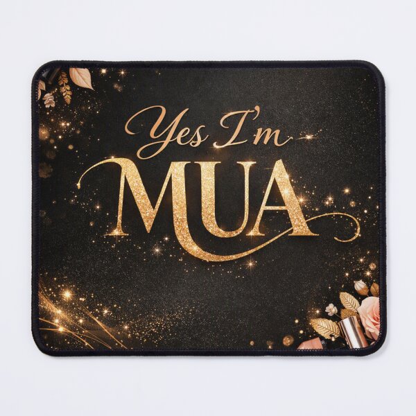 Item preview, Yes I’m MUA Makeup Artist Glam Black Gold Beauty Floral Design designed and sold by Lalala cute.