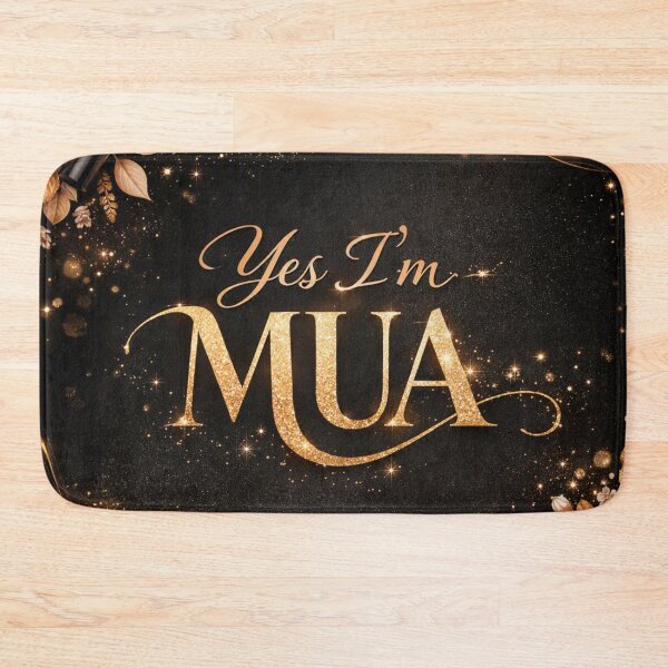 Item preview, Yes I’m MUA Makeup Artist Glam Black Gold Beauty Floral Design designed and sold by Lalala cute.