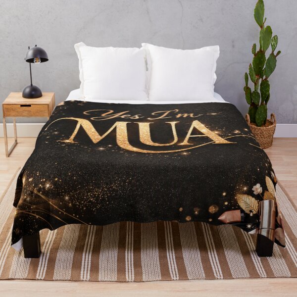 Item preview, Yes I’m MUA Makeup Artist Glam Black Gold Beauty Floral Design designed and sold by Lalala cute.