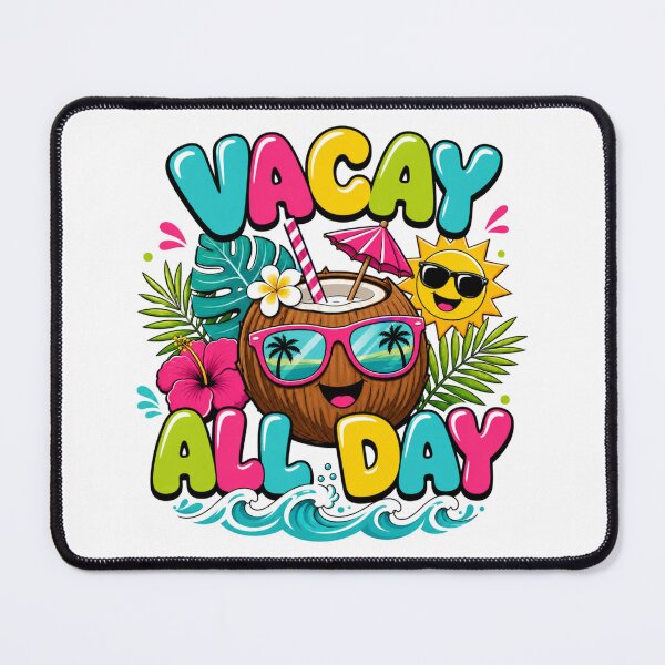 Item preview, Vacay All Day | Funny Tropical Vacation Beach T-Shirt designed and sold by rushaib.