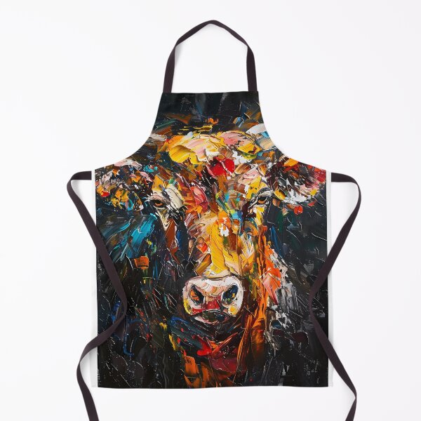 Item preview, Abstract bull's head – Colorful impasto animal portrait designed and sold by Artdavesalzburg.