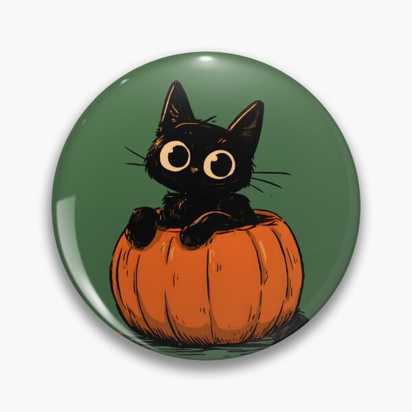 Item preview, Cute Black Cat in Pumpkin – Spooky Halloween Kitty designed and sold by KAM-KAM-STORE.