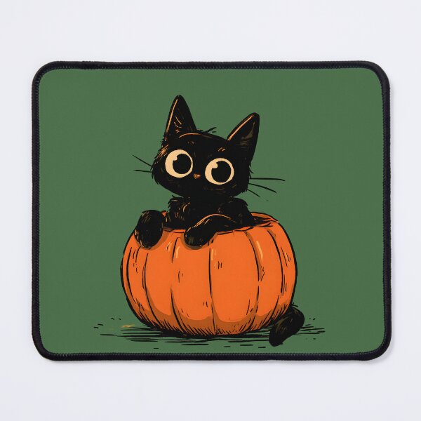 Item preview, Cute Black Cat in Pumpkin – Spooky Halloween Kitty designed and sold by KAM-KAM-STORE.