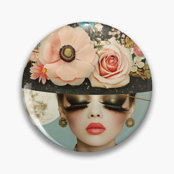 Item preview, Vintage Portrait with Hat and Flowers designed and sold by Soft Oddity.