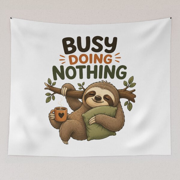 Item preview, Busy Doing Nothing – Funny Cute Sloth Cartoon Design designed and sold by Kiinaaa.