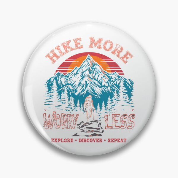 Item preview, Hike More Worry Less Vintage Mountain Adventure Hiking Design designed and sold by muhammadkhafidh.