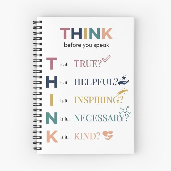 Item preview, Think Before You Speak | Rules Printable | Motivational | CBT designed and sold by VividRougeArt.