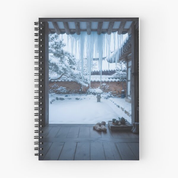 Item preview, Winter Silent Snowscape & Icicles over a Traditional Hanok: A Cozy Moment on the Daecheongmaru designed and sold by SOOstudio73.