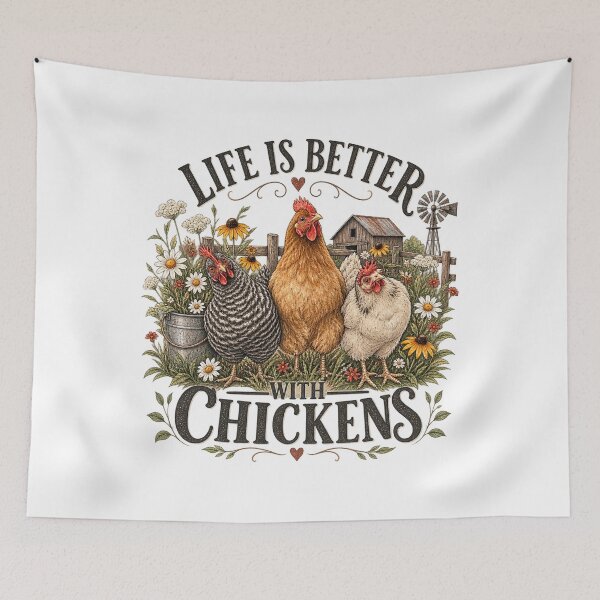 Item preview, Life Is Better With Chickens | Vintage Chicken Lover Design designed and sold by InkBarn.
