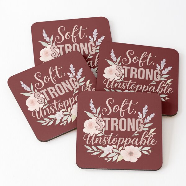 Item preview, Soft Strong Unstoppable Quote Floral Watercolor Typography designed and sold by QCena.