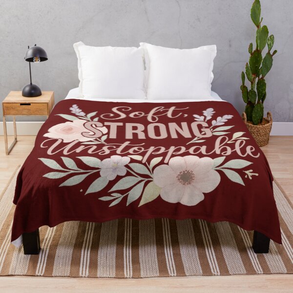 Item preview, Soft Strong Unstoppable Quote Floral Watercolor Typography designed and sold by QCena.