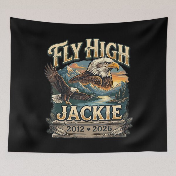 Item preview, Fly High Jackie 2012–2026 Bald Eagle Memorial Tribute designed and sold by NoeValdric.