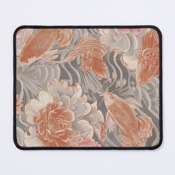 Item preview, Coral Koi Chinoiserie Floral Pattern designed and sold by Magic Love Art Print.