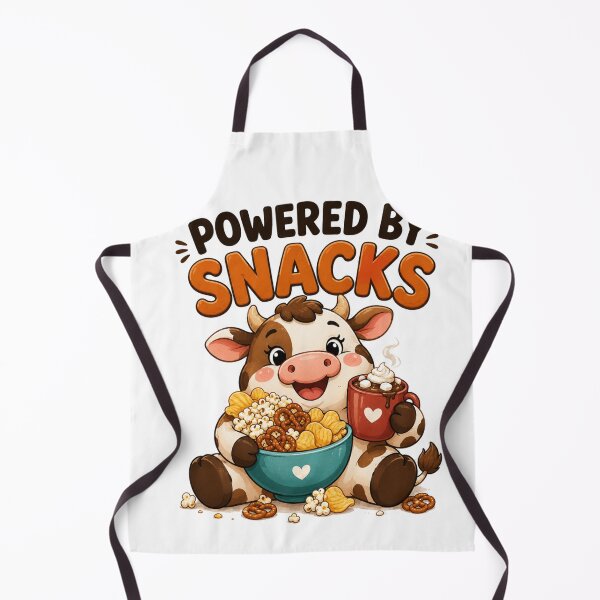 Item preview, Powered By Snacks – Funny Cute Cow Cartoon Design designed and sold by Kiinaaa.