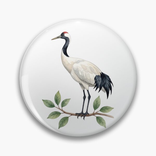 Item preview, Crane Watercolor Illustration | Elegant Crane Bird Nature Artwork designed and sold by Rood Art Studio.