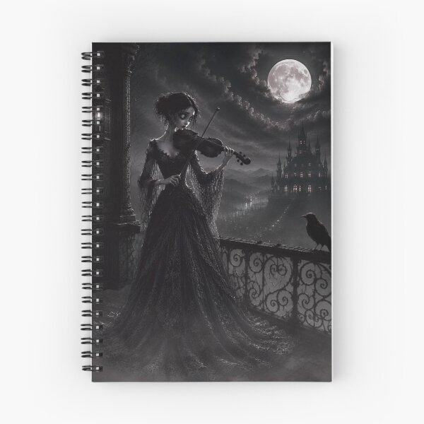 Item preview, Moonlit Gothic Violinist at the Haunted Castle designed and sold by INKandSOULbyLUNA.