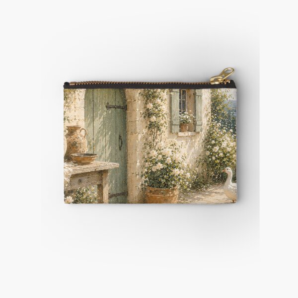 Item preview, White Rose Cottage Door - French Country Stone House With Duck designed and sold by Jozefin's Studio.