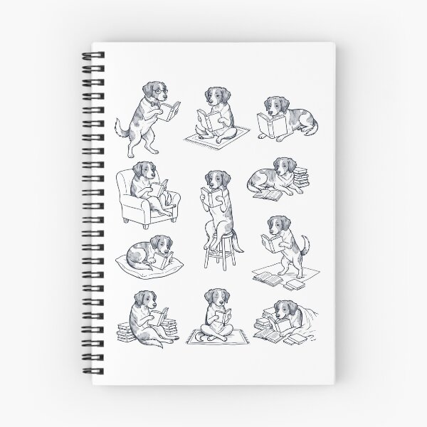 Item preview, Vintage Brittany Book Reader Reading Dog Lover designed and sold by dian-rody-crest.