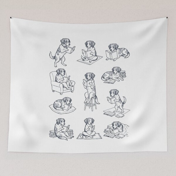 Item preview, Vintage Brittany Book Reader Reading Dog Lover designed and sold by dian-rody-crest.