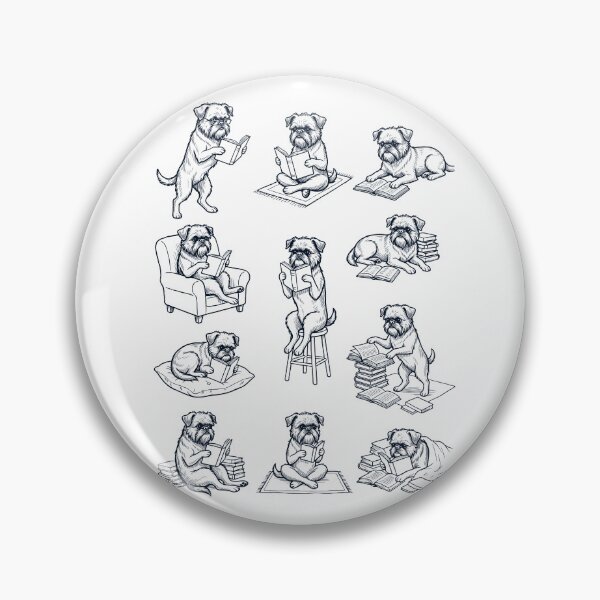 Item preview, Vintage Brussels Griffon Book Reader Reading Dog Lover designed and sold by dian-rody-crest.
