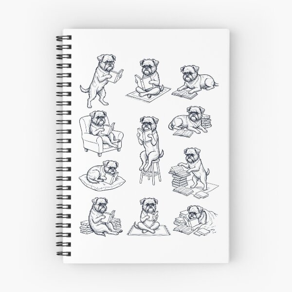 Item preview, Vintage Brussels Griffon Book Reader Reading Dog Lover designed and sold by dian-rody-crest.