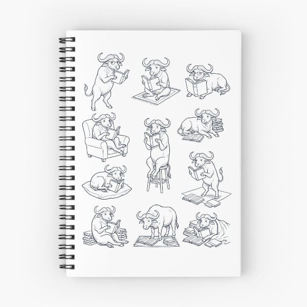 Item preview, Vintage Buffalo Book Reader Reading Animal Lover designed and sold by dian-rody-crest.