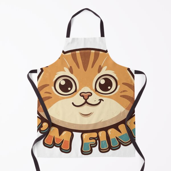 Item preview, I'm Fine Funny Cat Retro Sticker designed and sold by RoyArt0.