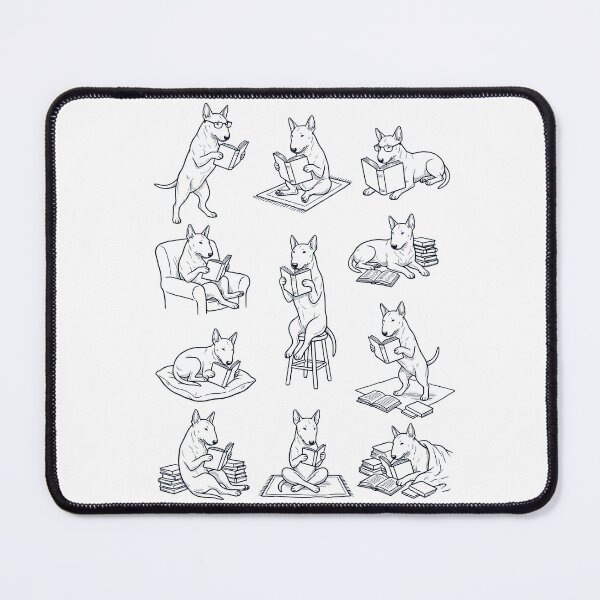 Item preview, Vintage Bull Terrier Book Reader Reading Dog Lover designed and sold by dian-rody-crest.