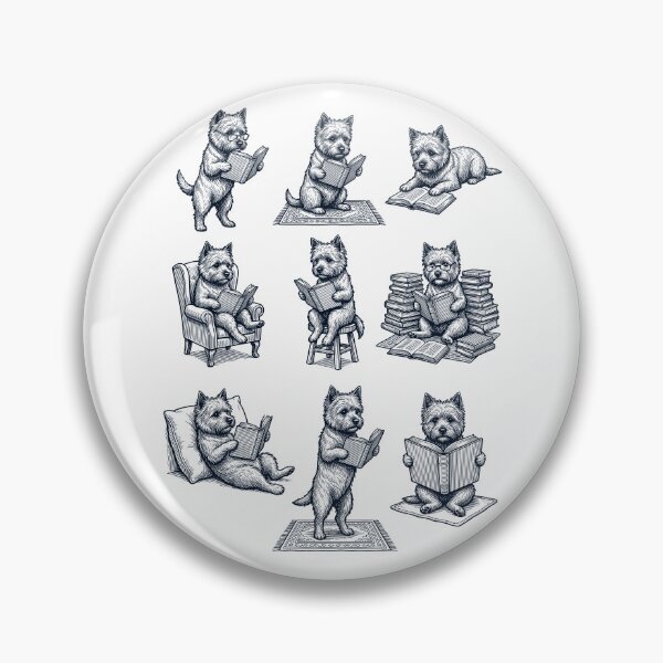 Item preview, Vintage Cairn Terrier Book Reader Reading Dog Lover designed and sold by dian-rody-crest.