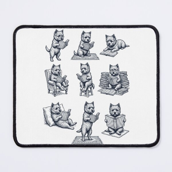 Item preview, Vintage Cairn Terrier Book Reader Reading Dog Lover designed and sold by dian-rody-crest.