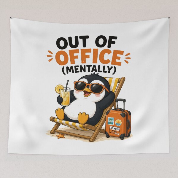 Item preview, Out of Office (Mentally) – Funny Cute Penguin Cartoon Design designed and sold by Kiinaaa.