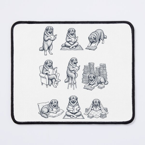 Item preview, Vintage Caucasian Shepherd Dog Book Reader Reading Dog Lover designed and sold by dian-rody-crest.