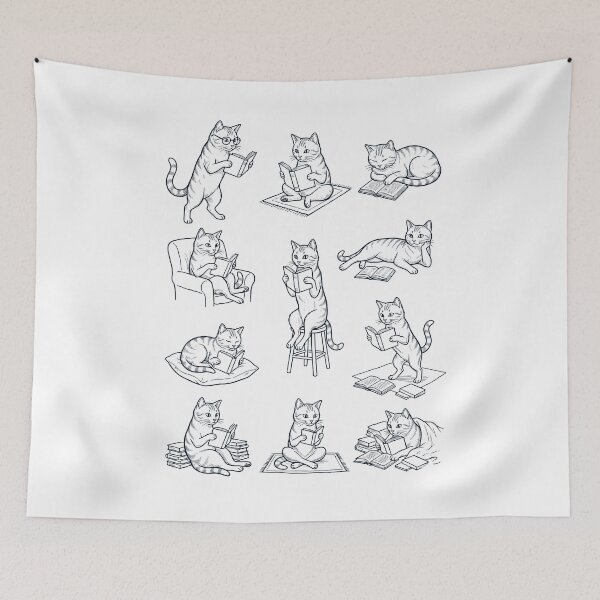 Item preview, Vintage Cat Book Reader Reading Animal Lover designed and sold by dian-rody-crest.