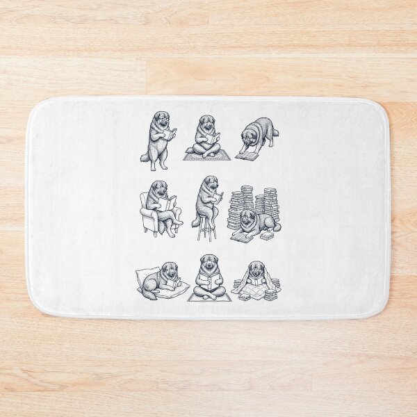 Item preview, Vintage Caucasian Shepherd Dog Book Reader Reading Dog Lover designed and sold by dian-rody-crest.