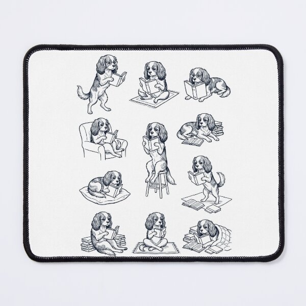 Item preview, Vintage Cavalier King Charles Spaniel Book Reader Reading Dog Lover designed and sold by dian-rody-crest.