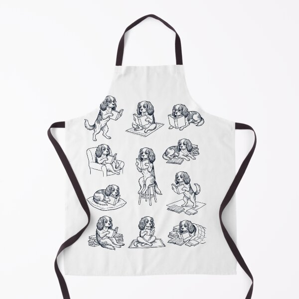 Item preview, Vintage Cavalier King Charles Spaniel Book Reader Reading Dog Lover designed and sold by dian-rody-crest.