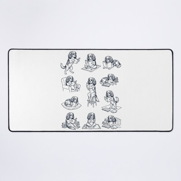 Item preview, Vintage Cavalier King Charles Spaniel Book Reader Reading Dog Lover designed and sold by dian-rody-crest.
