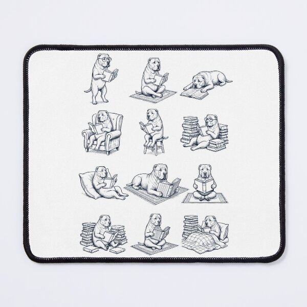 Item preview, Vintage Central Asian Shepherd Dog Book Reader Reading Dog Lover designed and sold by dian-rody-crest.